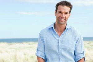 Portrait of a man at the coast